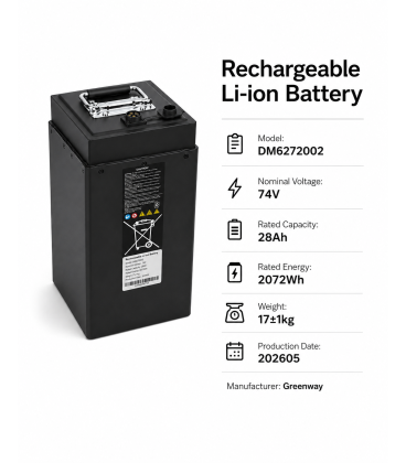 Μπαταρία Λιθίου Greenway 74V / 28Ah – 2.072Wh